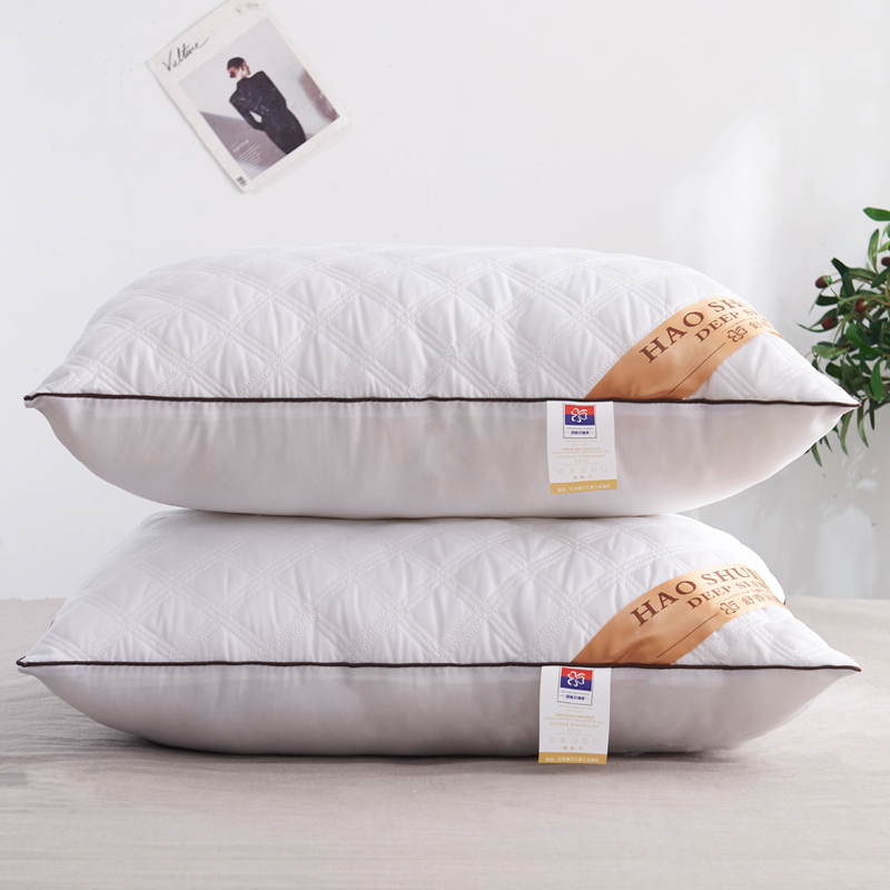咖啡边绗缝枕芯单边高枕48X74 高枕