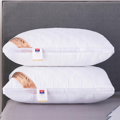 三线格绗缝双边立体枕 枕头 枕芯 白网边绗缝双边中枕