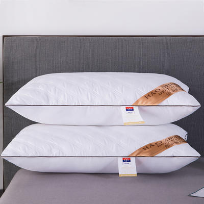 枕芯网边绗缝立体枕绗缝枕头 白色绗缝枕单边低枕