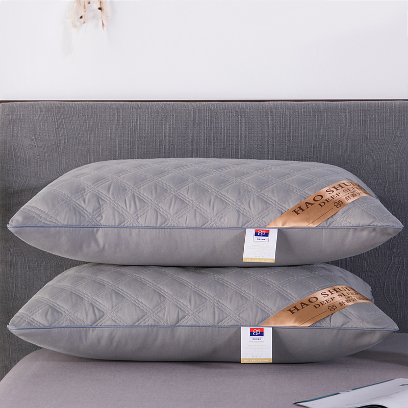 枕芯 三线格绗缝枕芯灰色单边低枕 灰色绗缝枕低枕