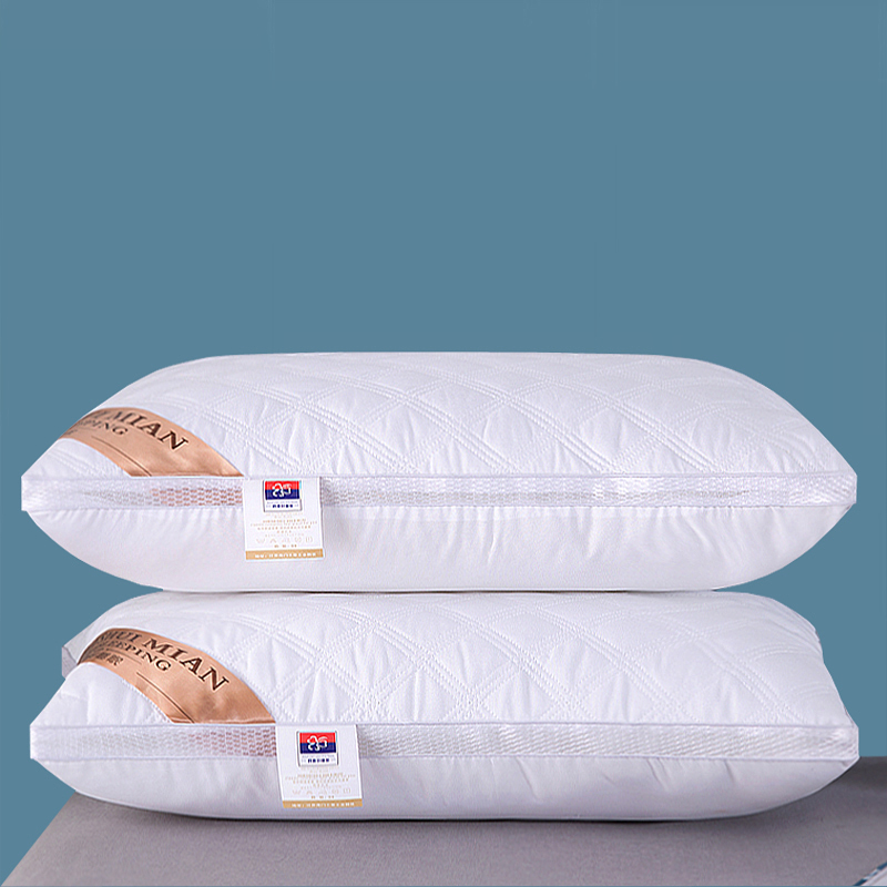 三线格绗缝双边立体枕 枕头 枕芯 48x74cm 白网边绗缝双边中枕