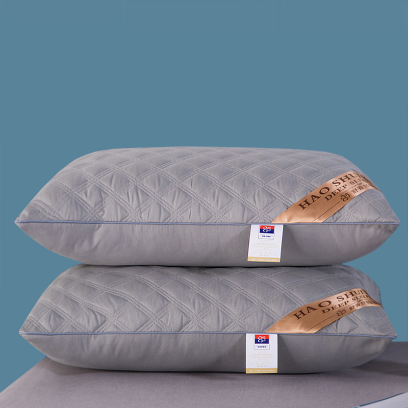 枕芯三线格绗缝枕芯单边高枕 48x74cm 灰色绗缝枕高枕