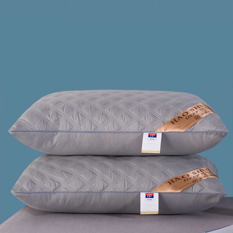 枕芯 三线格绗缝枕芯单边中枕 48x74cm 灰色绗缝枕单边中枕