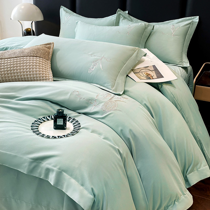 2025新款60s长绒棉磨毛四件套-优兰朵 优兰朵-茶香绿