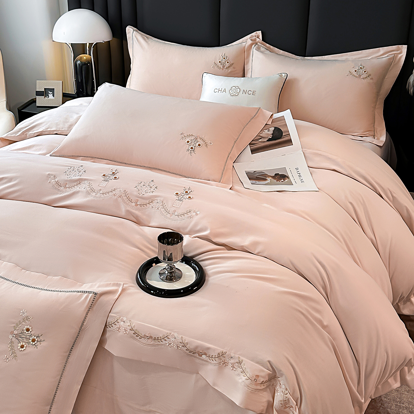 2025新款100s长绒棉贡缎磨毛四件套-知音