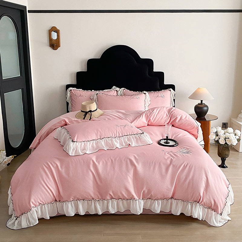 2025新款全棉刺绣四件套-安妮 安妮-淡雅玉