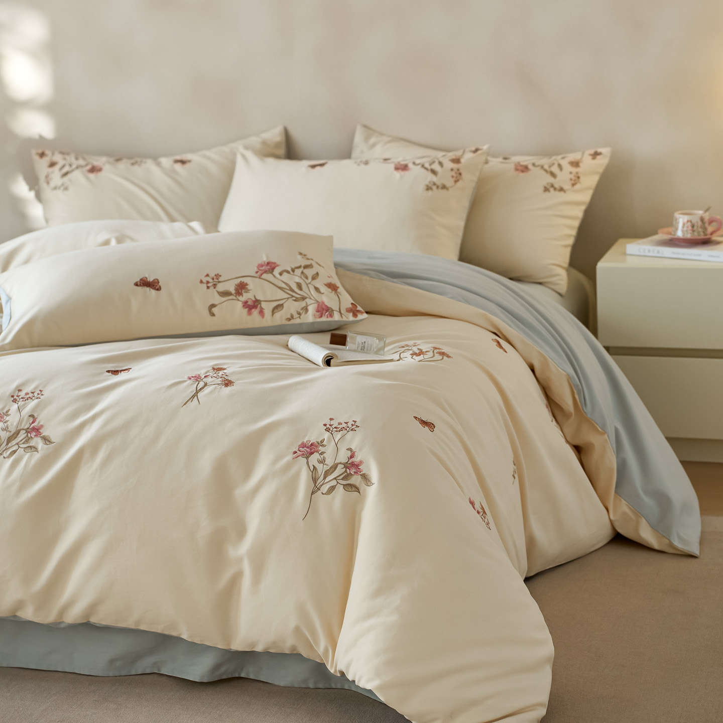 2025新款全棉加厚磨毛四件套四件套-初朵系列 水云间