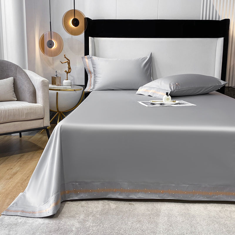 2021新款100支长绒棉单件系列枕套-床单星辰系列 160*230cm单床单 星辰-时尚灰