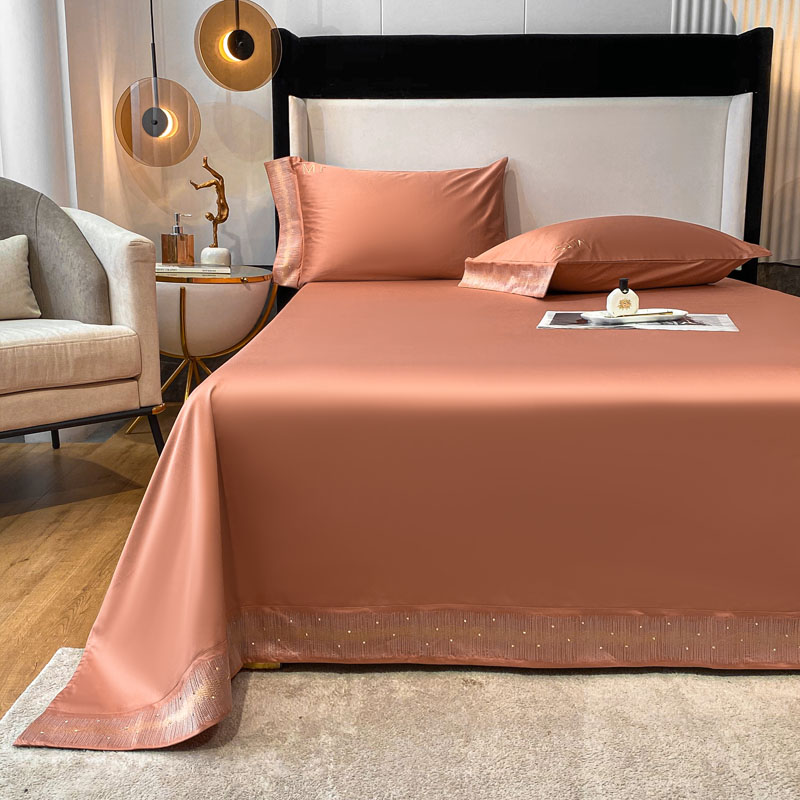 2021新款100支长绒棉单件系列枕套-床单星辰系列 200*230cm单床单 星辰-时尚桔