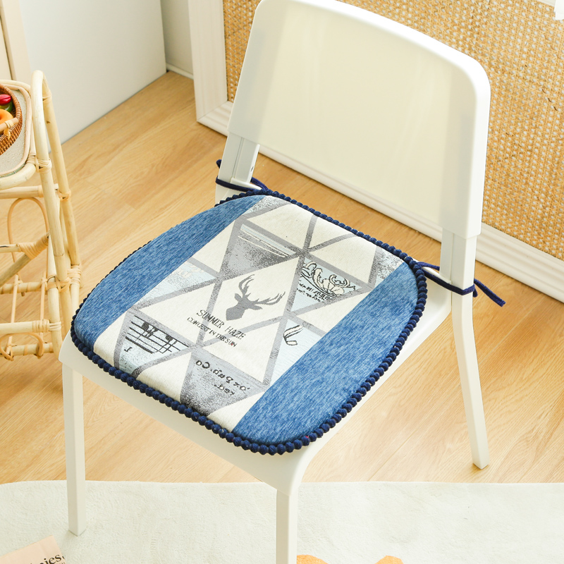 2023新款雪尼尔椅垫（北欧故事系列） 43*45cm 北欧故事-蓝