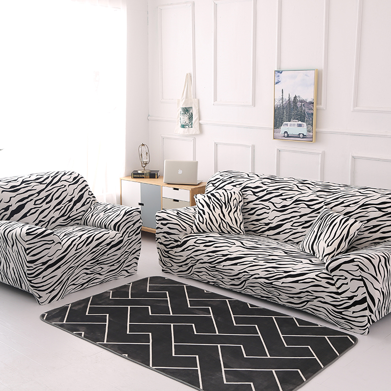 2019新款组合沙发套沙发床套 双人(规格140-195CM） 斑马纹