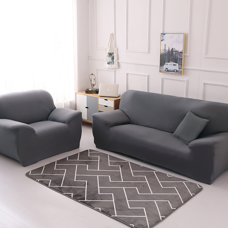 2019新款组合沙发套沙发床套 双人(规格140-195CM） 灰色