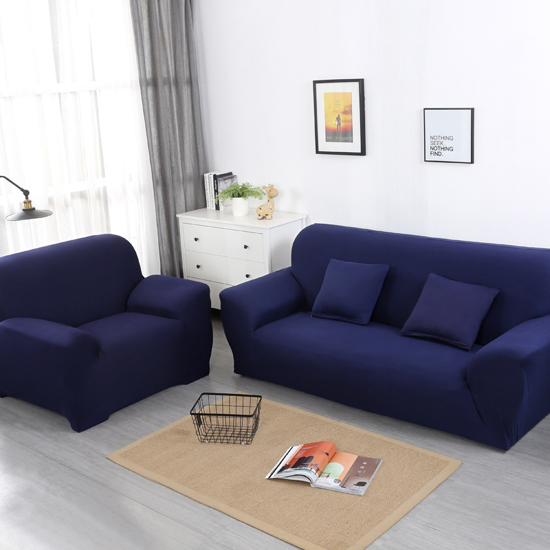 2019新款-纯色沙发套沙发床套 双人（140-195cm） 藏蓝