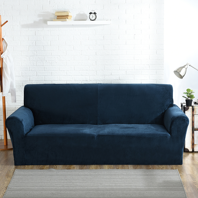2019新款沙发套-毛绒款沙发套 双人（145-190） 藏蓝