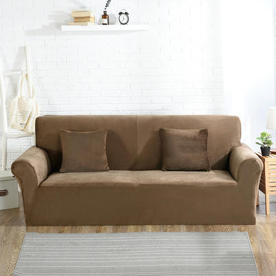 2019新款沙发套-毛绒款沙发套 双人（145-190） 驼色