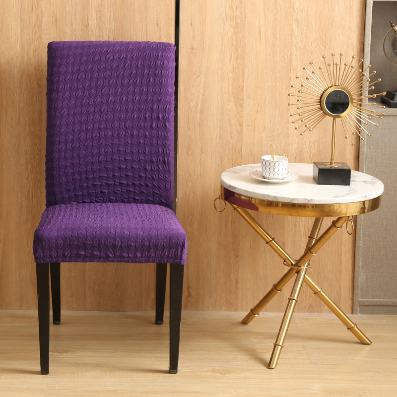 2021新款日式方格椅套-通用款 紫色