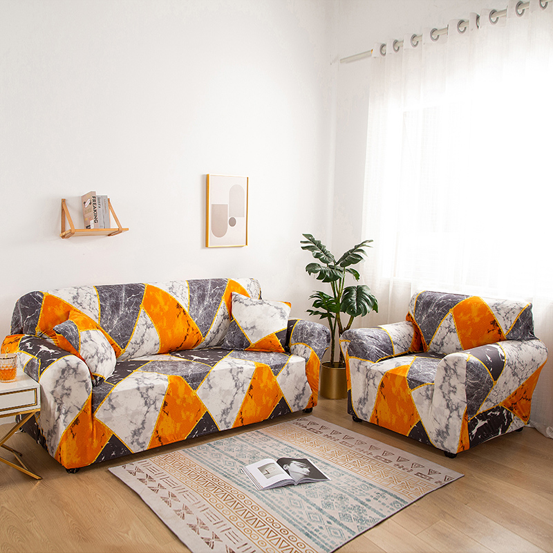 2021新款四季款纯色沙发套 双人（145-190） 乐享生活-橙