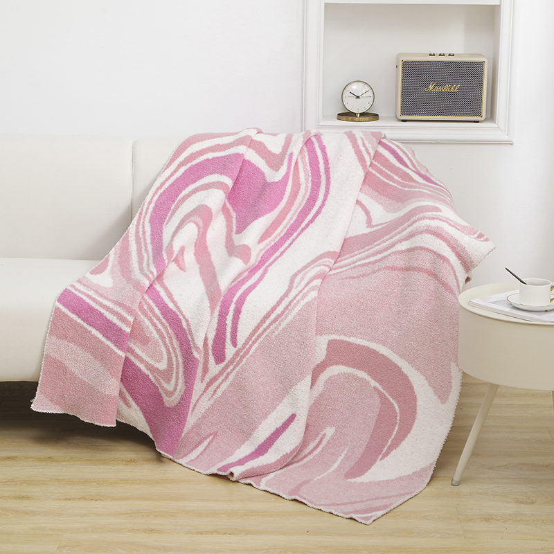 2023新款半边绒彩釉系列毛毯毯子 130*170cm 粉色