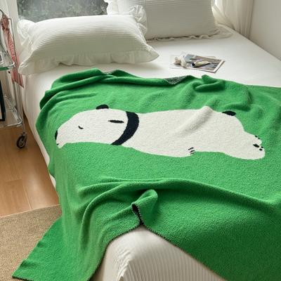 2023新款半边绒熊熊小憩系列毛毯毯子 130*160cm 绿色
