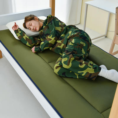 2024大学生床垫上下铺床垫宿舍床垫单人海绵床垫记忆棉床垫乳胶床垫家用双人床垫-军绿绗缝床垫 90*195cm（4cm厚） 灰色