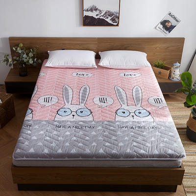 2023新款-绗绣款加厚床垫大床版 1.8m（6英尺）床 萌萌兔