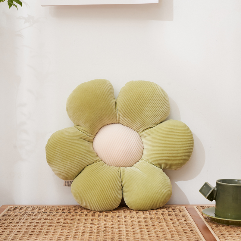 2021新款小朵朵抱枕花朵坐垫小雏菊抱枕直播赠品抱枕礼品（量大从优） 直径50cm 绿色