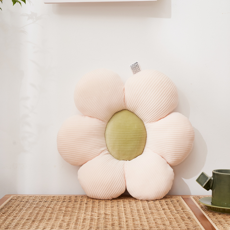 2021新款小朵朵抱枕花朵坐垫小雏菊抱枕直播赠品抱枕礼品（量大从优） 直径50cm 白色