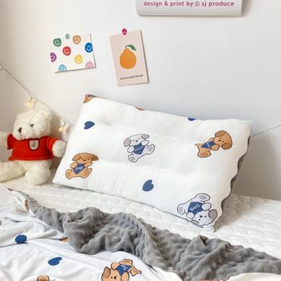 2021新款高克重豆豆枕儿童枕枕头枕芯30*50cm 口袋小熊