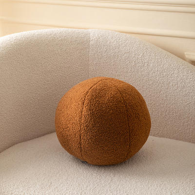 2022新款现代风几何形状抱枕甜甜圈球形靠垫 如图所示 麦丽素球咖色（26cm）