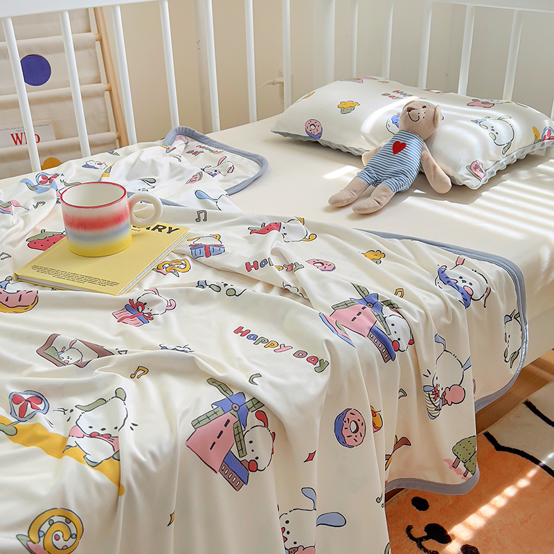 2024新款三丽鸥正版授权多功能婴幼儿毯子儿童凉感针织盖毯旅行毯 75*110cm 盖毯-开心帕恰狗