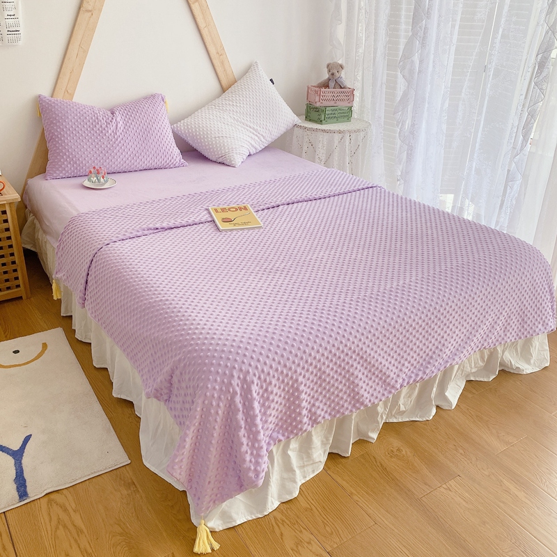 2021秋冬-3D豆豆绒（流苏系列）单床单 245*250 cm 豆豆绒-香芋紫