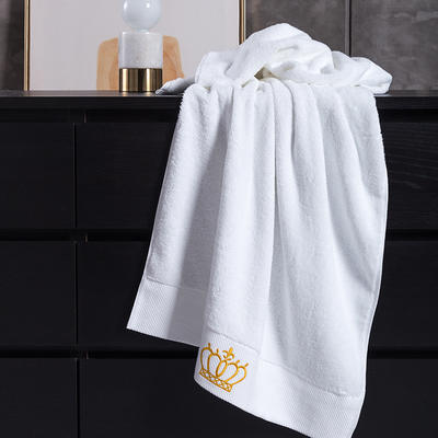 酒店浴巾铂金缎（皇冠）可定制logo 白色浴巾（70*140cm）