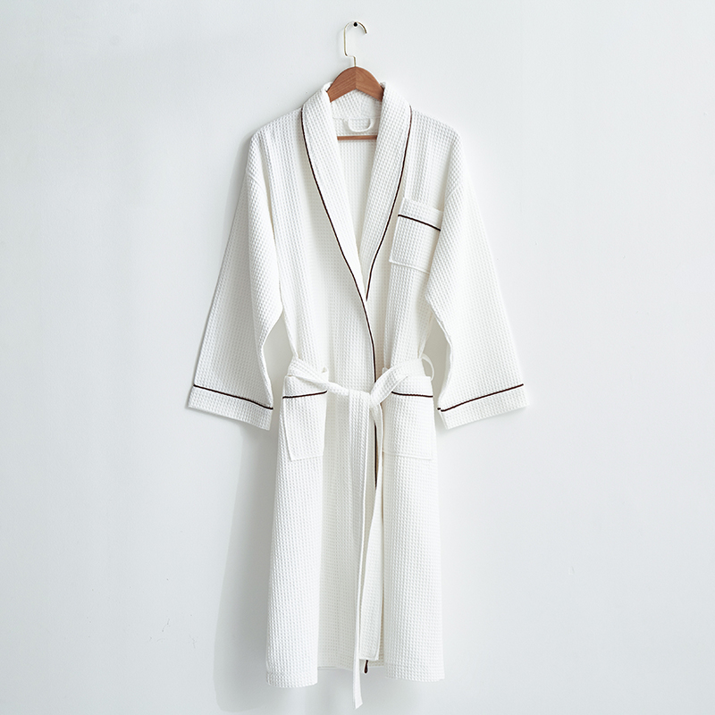酒店华夫格（白色）浴袍  均码120cm   800g 通用 白色