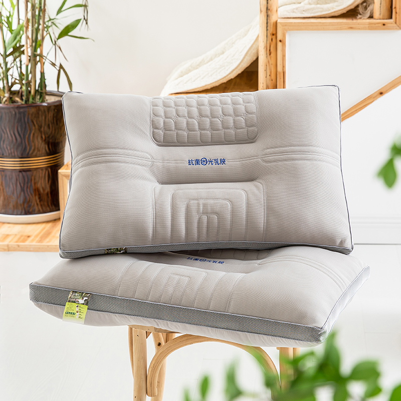 2023新款羽丝棉水光乳胶枕枕头枕芯48*74cm/个 灰色
