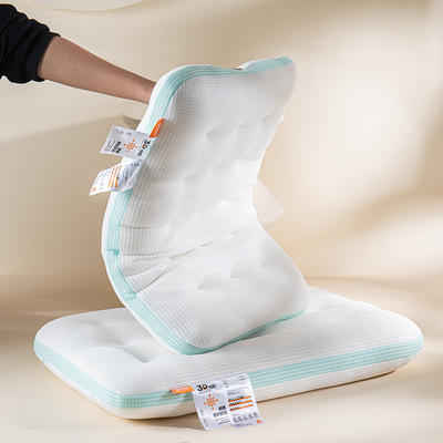 2023新款零压力3D针织透气枕芯枕头48*74cm一只 蓝色边