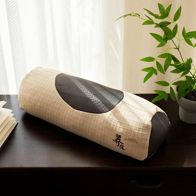 2024新款针织棉纯荞麦养生枕枕头枕芯 20*55cm-养生纯荞麦枕米白