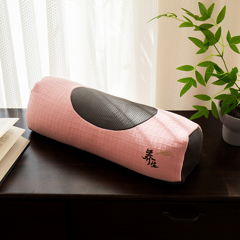 2024新款针织棉纯荞麦养生枕枕头枕芯 20*55cm-养生纯荞麦枕粉色