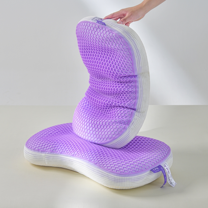 2024新款TEP深睡眠蜂巢枕头枕芯 40*60cm/只 紫色