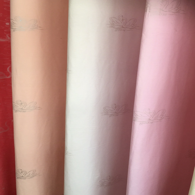 2018新款40支全棉防羽布印花被芯面料 宽幅245cm 4043-玉、白、粉
