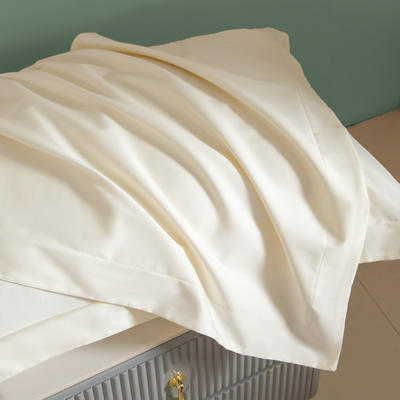 2024新款100支长绒棉纯色系列单品枕套 48*74cm枕套一对 象牙白