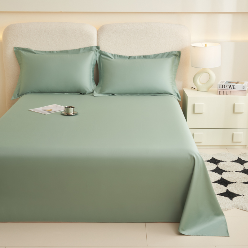 2024新款100支长绒棉纯色单品床单系列 245*250cm 单床单 豆绿