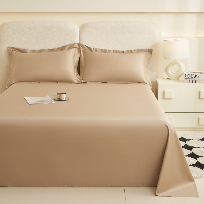 2024新款100支长绒棉纯色单品床单系列 245*250cm 单床单 米驼