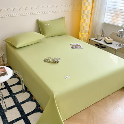 2024新款全棉40支简约加厚纯色单品系列-床单 120x235cm单床单 床单-浅绿