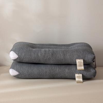 2022新款针织棉水洗护颈舒适羽丝绒枕头枕芯 低枕灰色/只（40*60cm）