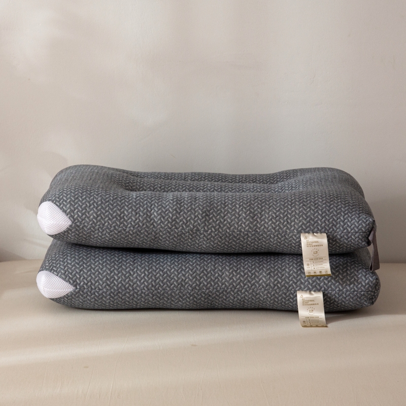 2022新款针织棉水洗护颈舒适羽丝绒枕头枕芯 中枕灰色/只（40*60cm）