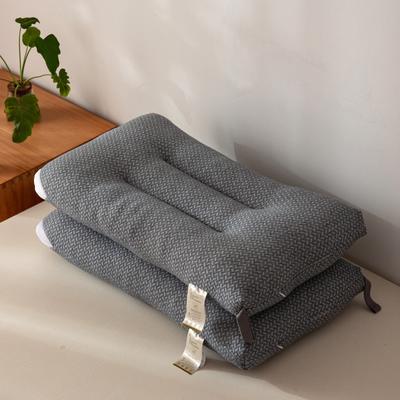 2022新款针织棉水洗护颈舒适羽丝绒枕头枕芯 高枕灰色/只（40*60cm）
