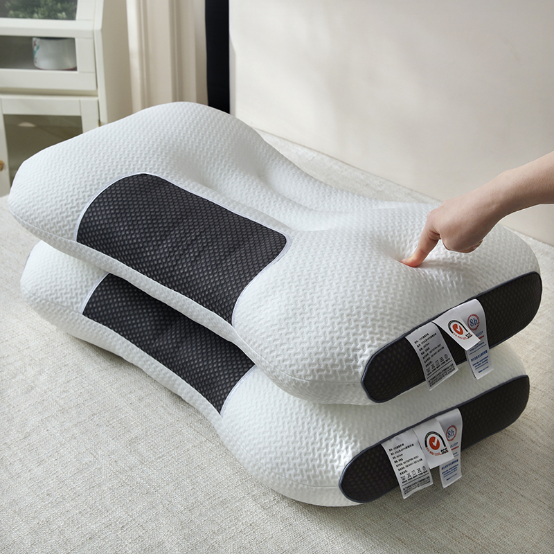 2023新款针织棉拼色立体定型护颈按摩枕头枕芯48*74cm/只 48*74cm/只低枕 800g