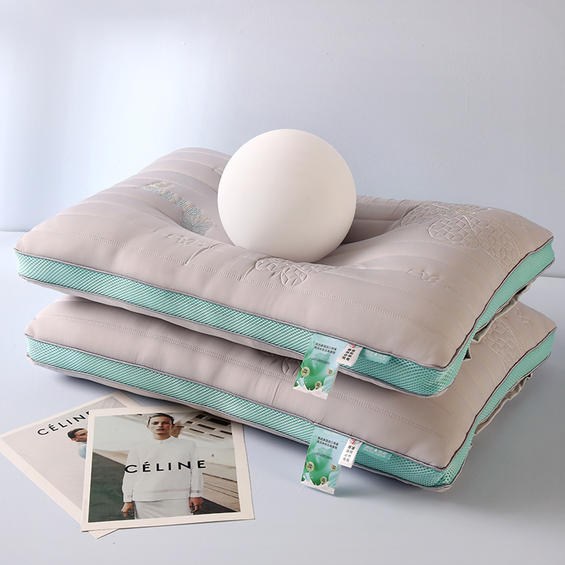 2024新款冰丝纯色乳胶枕枕头枕芯 48*74cm/只 浅灰色