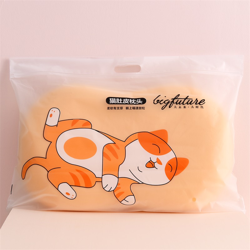 新款（马卡龙四色 ）猫肚枕猫肚皮枕700g-900g 磨砂袋手提