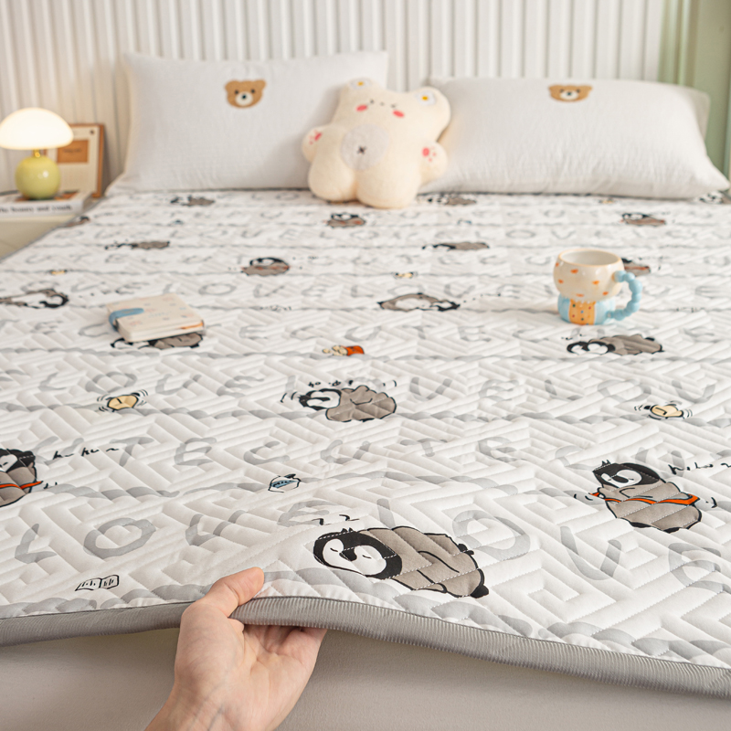 2024新款A类全棉床垫软垫床护垫单人防滑床褥垫双人床盖 1.2*2m- 企鹅宝宝